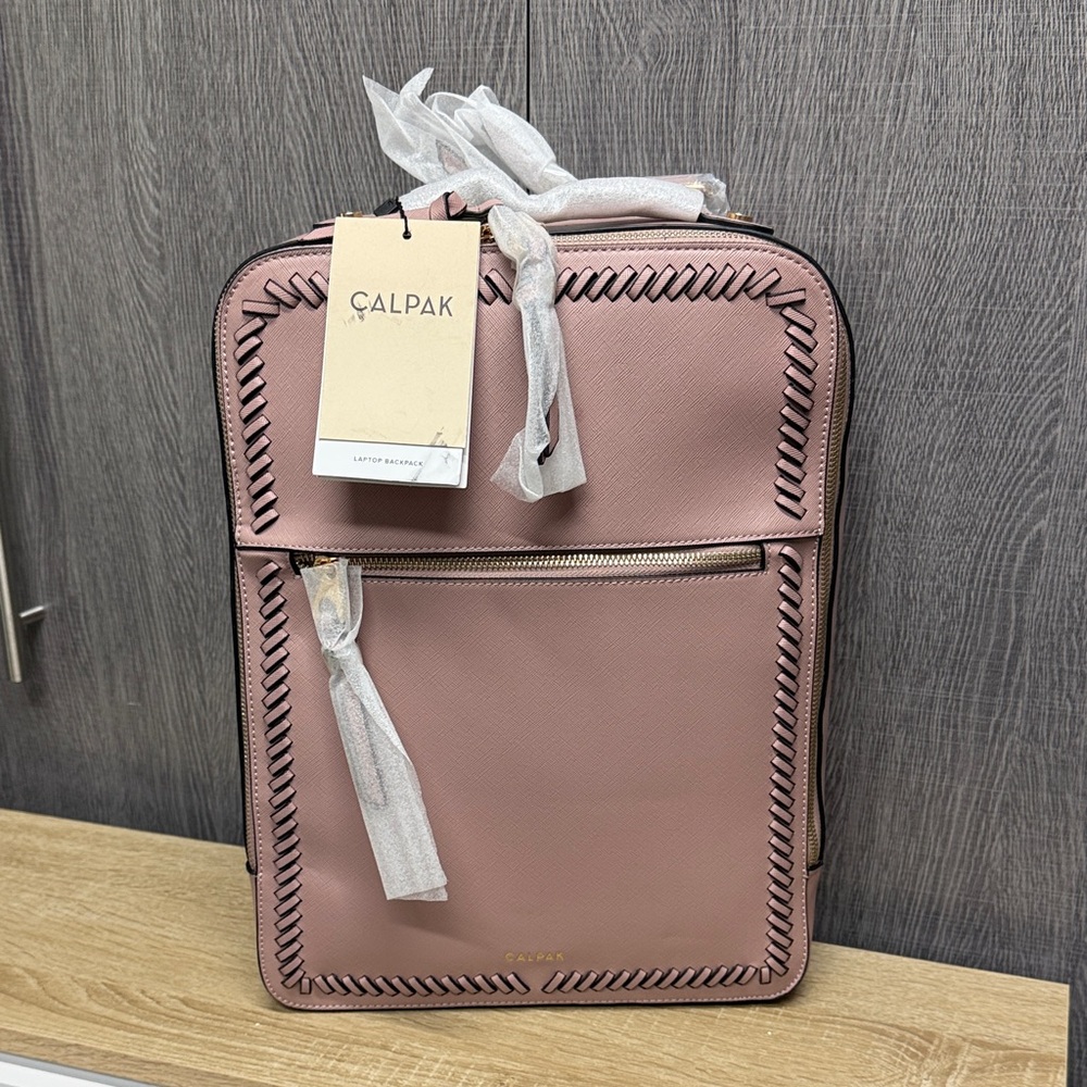 Calpak Dusty Pink Whipstitch Backpack